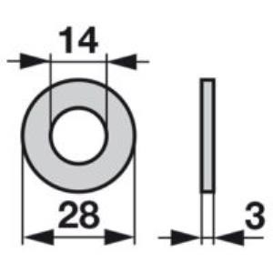 Distanzscheibe zu Mulcher Innendurchmesser 14 mm